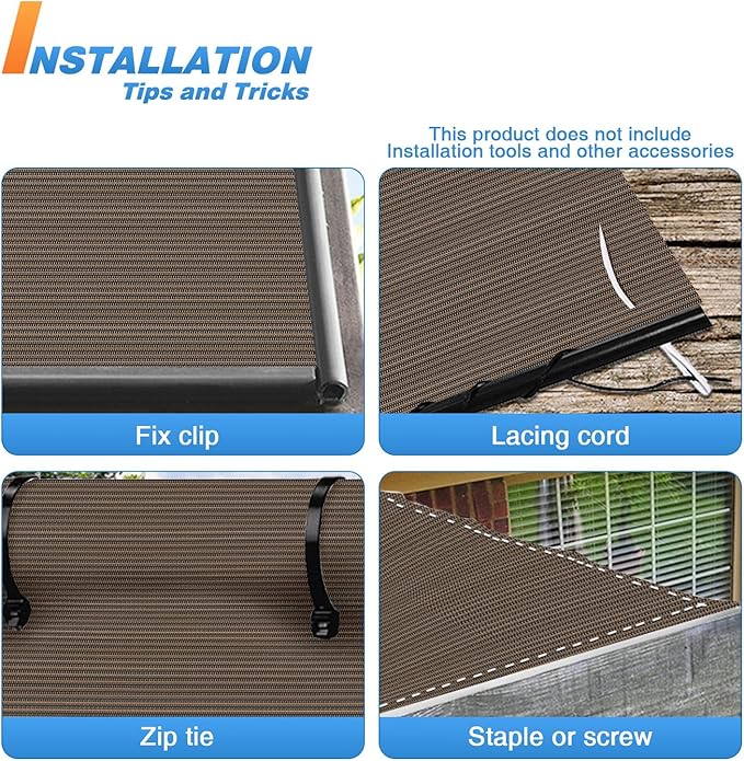 TANG Sun Shade Fabric Roll 8'x41' Shade Cloth for Garden Brown HDPE Mesh Shading Pergola Cover Replacement Canopy, 95% Blockage Sunshades for Outdoor Patio Backyard Plant