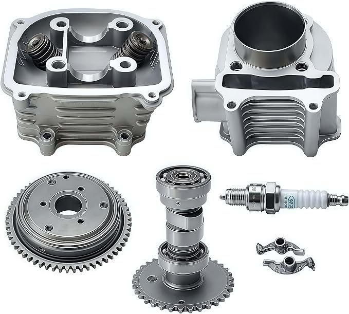 57.4mm Big Bore Complete Cylinder Rebuild Kit Head Comp fit for 4 Stroke GY6 125cc 150cc 157QMJ 152QMI Engine Parts Chinese ATV Quad Scooter Go Kart