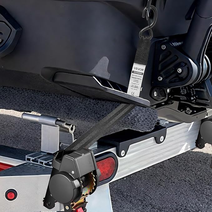 VEVOR Wheel Chock Tie-Down Kit, Fixed Trailer Tie Down Strap, Car Tie Down Kit with S-Hook, Break Strength 1649 lbs & Working Load 550 lbs Motorcycle System for Trailers, Boats, Snowmobiles
