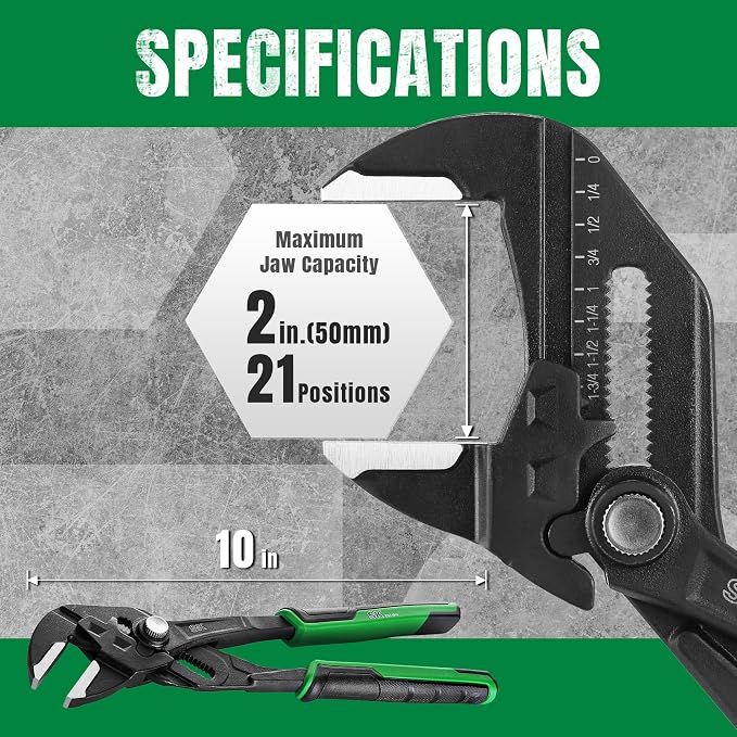 SK 10-Inch Pliers Wrench, Premium CR-V Construction, Smooth Parallel Jaws with Comfortable Grips