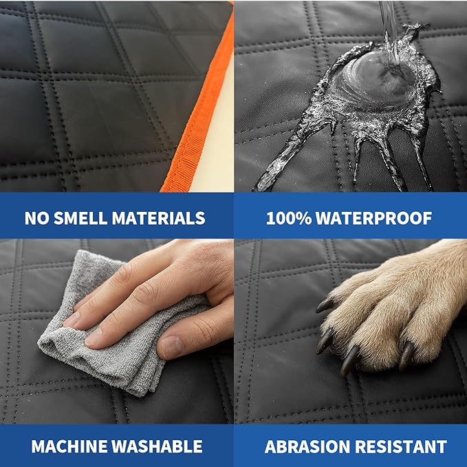 SUV Cargo Liner for Dogs, Trunk Mat for SUV, Durable Cargo Cover, Waterproof, Machine Washable, Non-Slip (PU Leather)