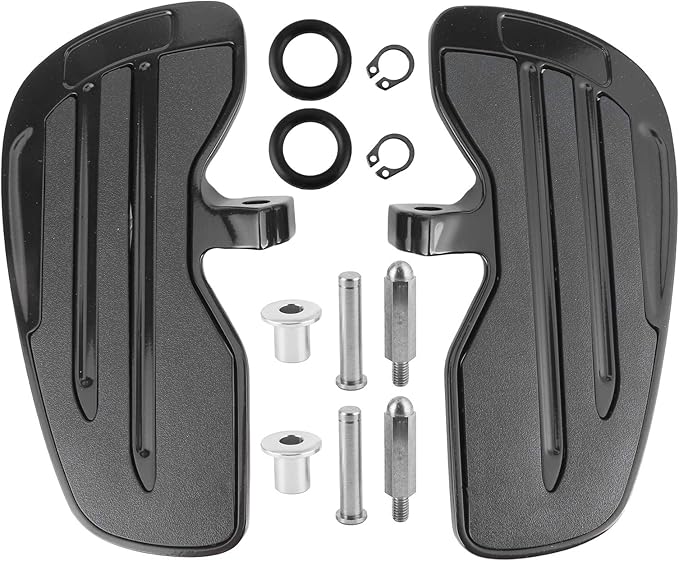 Motorcycle Footpeg, Aluminum Front Floorboard Motorbike Foot Pegs Footboard Floor Board Fit for Indian Sixty Bobber 2015 (Black)