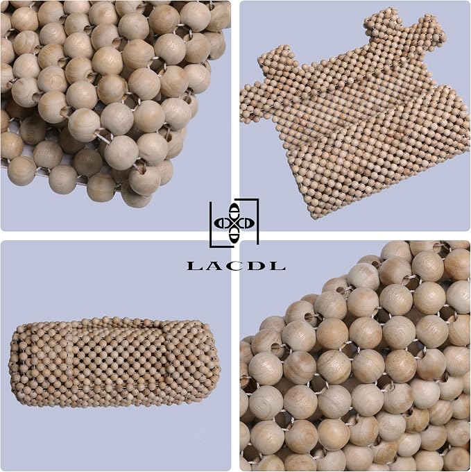 LACDL Beaded Car Seat Covers for Cars, Cooling Bead Seat Cover for Trucks & SUVs - Auto Ventilated Seat Cooler Pad, Natural Wood Breathable Beads - Sweat Protector for Summer, Burlywood