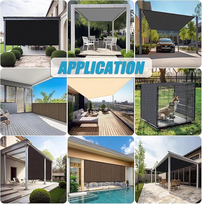 Amagenix 90% Pergola Shade Cover 13' X 13' Sun Shade Cloth with Grommets for Outdoor Garden Patio Porch, Commercial Grade 200 GSM - Cable Zip Ties Included (We Customized) GN108, Blue