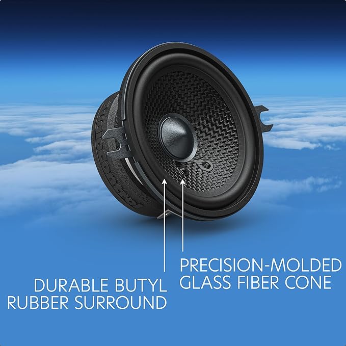 AudioControl Altitude Series 2.75" Component Car Speakers Set (Pair), 50W RMS, 4 Ohms, Easy Installation, Crossover Included, Shallow Mount Compact Midrange Speakers for Truck or Car Audio System