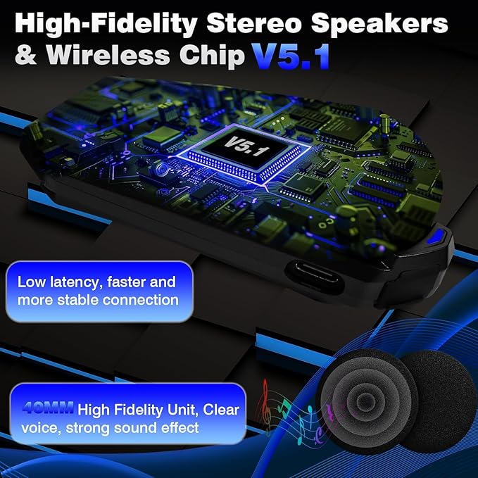 Motorcycle Helmet Headset 8 Riders Communication System X8 Intercom with Music Sharing/HiFi Sound/3 EQ Music Modes/DSP&CVC Noise Cancellation/IP67/FM Radio - X8-Carbon Fiber 1 Pack