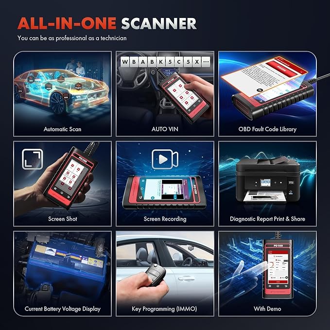 A-Premium 2025 PD100F for Ford Lincoln Mercury Full System OBD2 Scanner Diagnostic Tool, Bi-Directional Code Read Scan Tool, Full Reset (EPB/ABS/Oil/SAS/TPMS), Battery Register, with Live Data