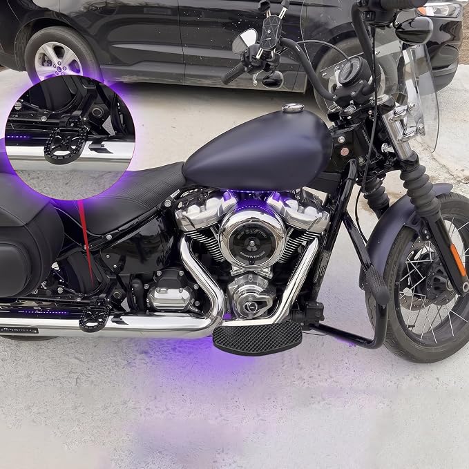 Mini Rear Passenger Footpegs Floorboards for 2018-2025 2026 Harley Softail Fat Boy/Street Bob/Fat Bob/Low Rider S/Breakout/Softail Slim 114 Models