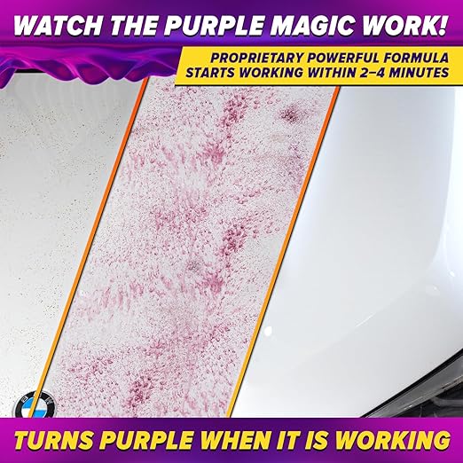 Iron Remover Car Detailing – Iron Decon Spray, Pulls Out Brake Dust, Rust & Fallout - Contaminant Removal for Car Paint & Wheels, pH Neutral Formula - 128 fl. oz.