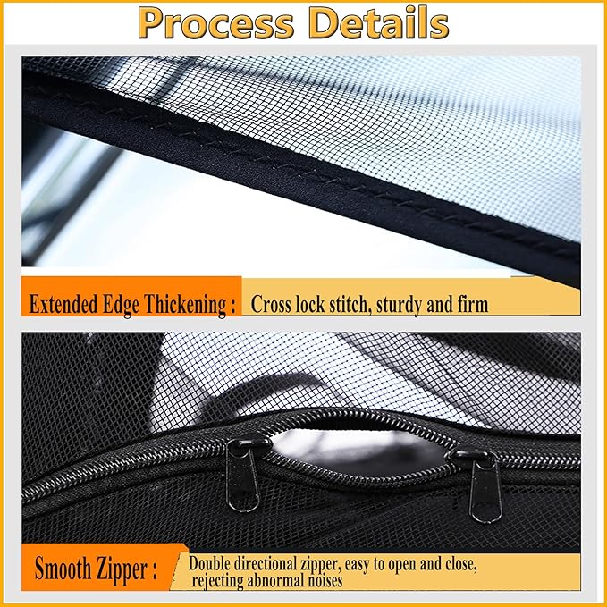 Car Tailgate Door Magnetic Screen Mesh for SUV Trunk, Camping Net Screens for Car Tent, Closed with Double-Ended Zipper, Protection B-u-g-s and UV Net, Breathable Mesh Cover (Extra Large)