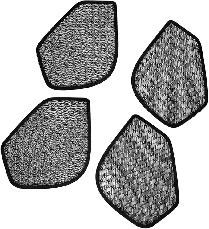 Stainless Steel Car Door Speaker Cover Car Interior Chrome Car Door Speaker Decor Cover Set Compatible with Kia Telluride 2027 Accessories (Black)