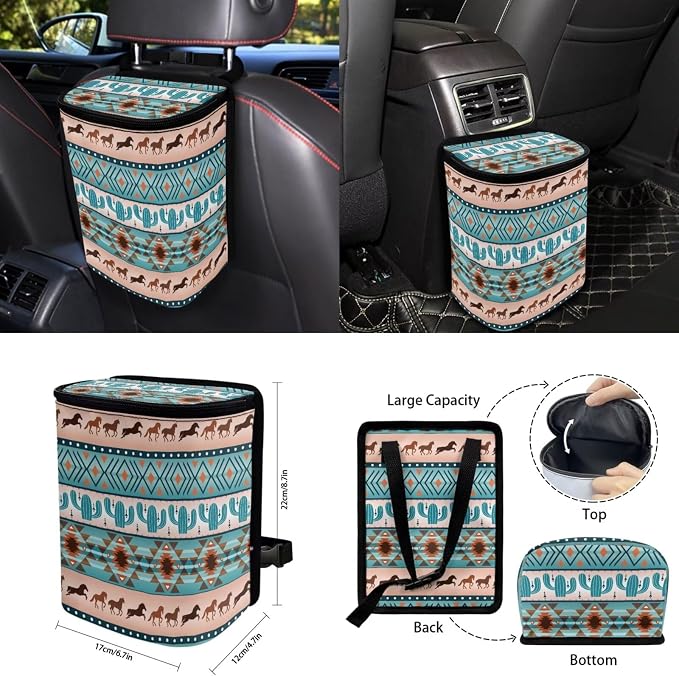 National Style Car Seat Covers Full Set Front Back Split Bench Protector Car Steering Wheel Cover Seatbelts Pads Coaster Keychains Universal Fit Truck, SUV, or Van Forest Hunting