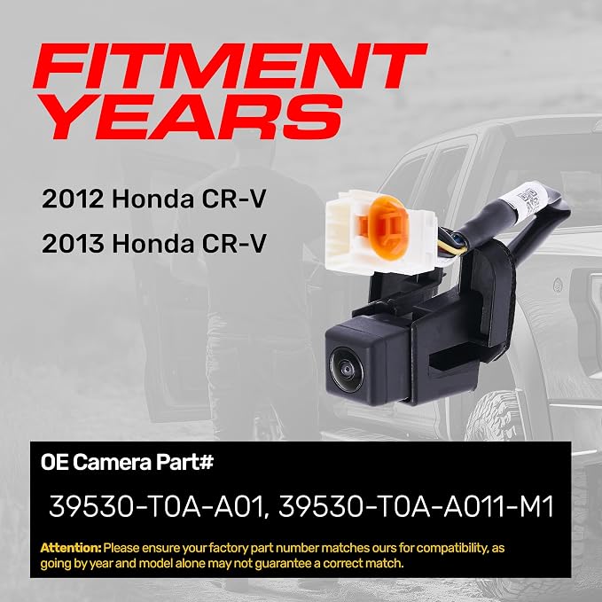 Master Tailgaters Replacement for Honda CR-V (2012-2013) Backup Camera OE Part # 39530-T0A-A01, 39530-T0A-A011-M1