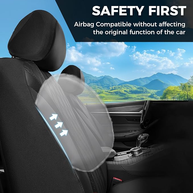 FLORICH Seat Covers Full Set, Leather Seat Covers for Cars, Waterproof Car Seat Protector Breathable, Front and Rear Seat Covers for Cars, Automotive Seat Covers Universal Fit for Most Car SUV Truck