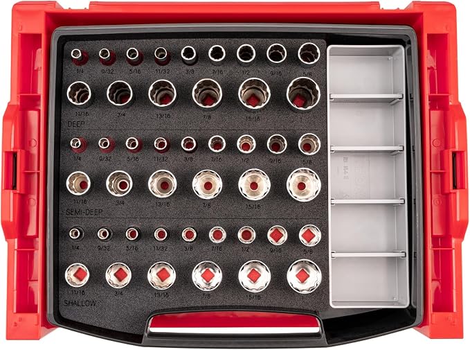 TEKTON 3/8 Inch Drive 12-Point Socket Set, 45-Piece | SHD91703