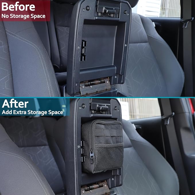 CHEAYAR Center Console Hidden Bag Organizer Compatible with Toyota Tacoma 2016 2017 2018 2019 2020 2021 2022 2023, Insert Compartment Center Console Tray Secondary Storage Accessories