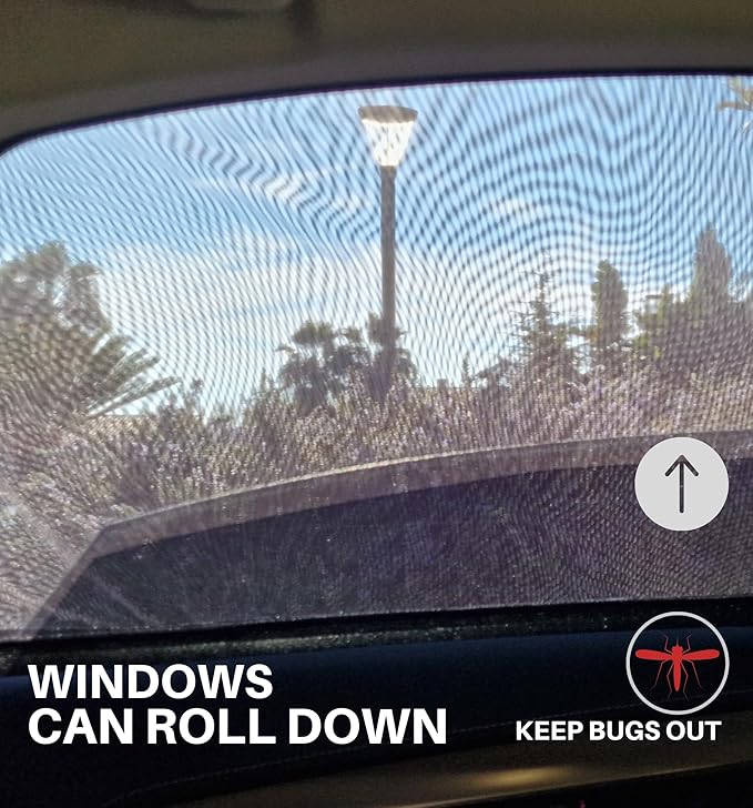XXL/Car Side Window Shades for SUVs - Baby Protection from Sun (97% UV Reduction), Heat, Bugs & Privacy, Double-Layered Stretchy Mesh Screens, 2-Pack by Qualizzi