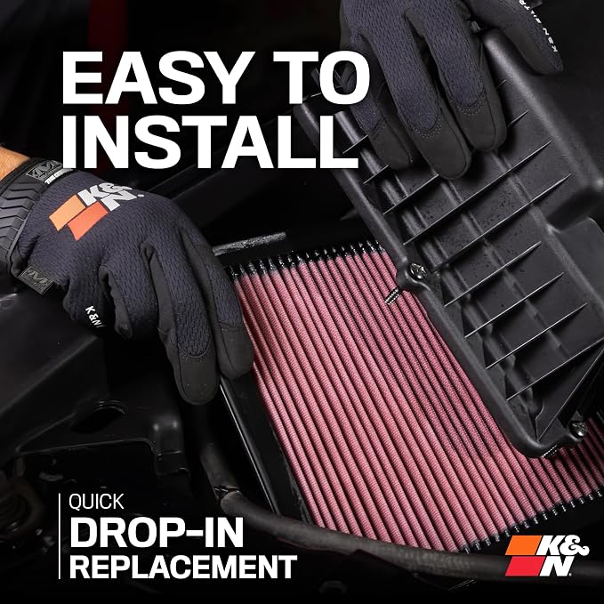 K&N High-Flow Original Lifetime Engine Air Filter: Increase Power: Premium, Washable: Compatible with 2002-2020 TOYOTA: 4Runner, Tacoma, Tundra, FJ, Hilux, Land Cruiser, 33-2281