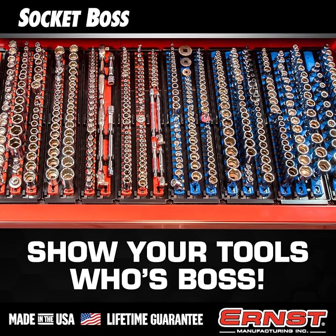 ERNST Socket Boss Combo 3-Pack, Hi-Viz Ratchet Socket Organizer(8512HVA) - Made in the USA