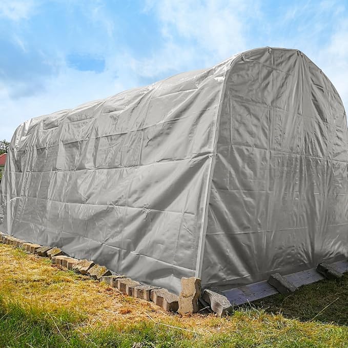 Sliver Tarps Heavy Duty Waterproof, 12 Mil Large Tarps with Grommets and Reinforced Edges, UV Tear Fade Resistant, Big Heavy Duty Covers for Roof Rain Camping Outdoors, 12 * 16 FT