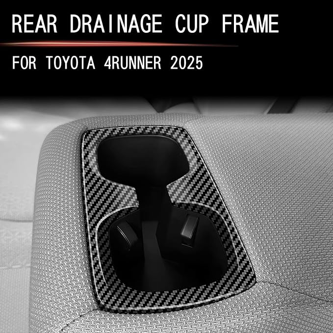 Front Rear Holder Decors for Toyota 4Runner 2025 2026 Interior Accessories Dashboard Cover Center Consoles ABS Trim Carbon Fiber