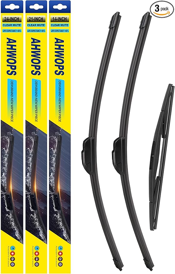3 Wiper Front and Rear Wiper Blades for Honda Pilot 2003-2008, OE Original Style (24″/21″ Front/14″ Rear) For My Car