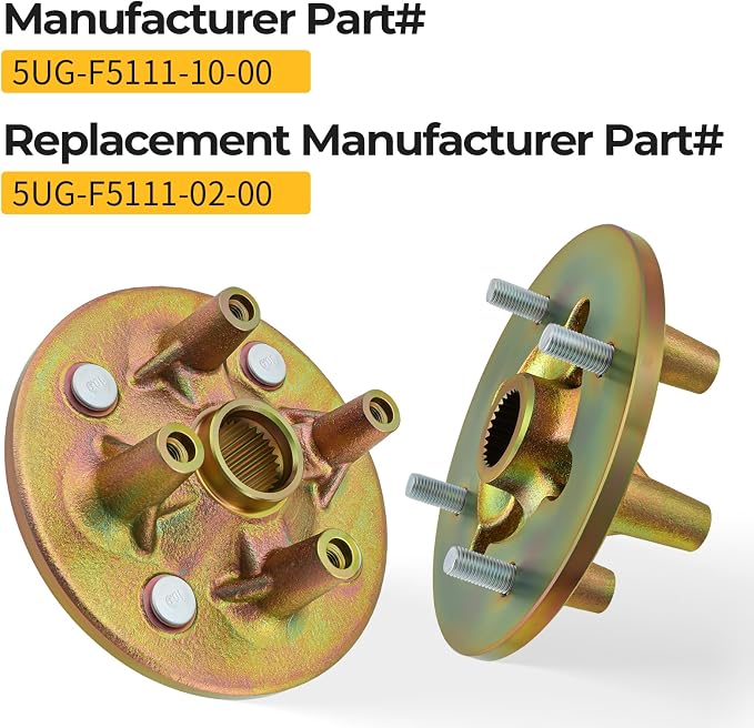 M MATI 2Set Front Wheel Hub with Bolts for Yamaha Rhino 450 YXR450F 2006-2009 Rhino 660 YXR660F 2004-2007 Rhino 700 FI YXR700F 2008-2013 5UG-F5111-10-00