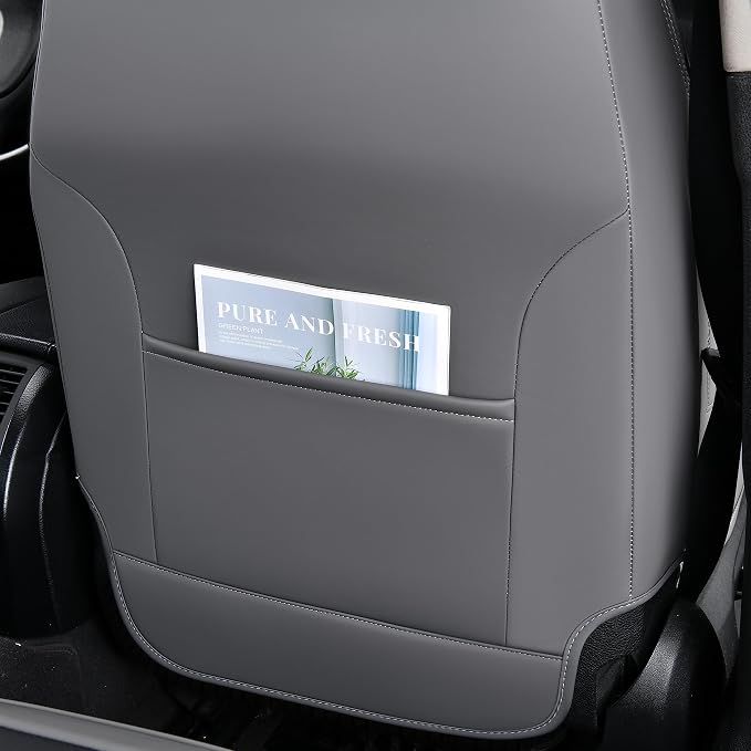 FLORICH Seat Covers for Cars, Waterproof Seat Covers, Leather Car Seat Covers 2 Pack, Universal Seat Cushion Protector for Most Cars Trucks SUV-Gray&Black