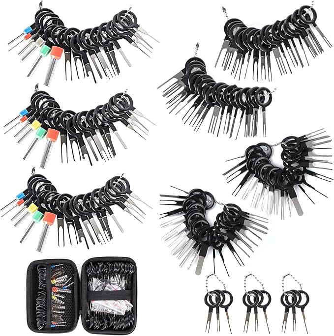 Kikerike Terminal Removal Tool Kit 139 Pcs Depinning Tool Electrical Connector Pin Removal Tool Kit Pin Extractor Tool Set Wire Terminal Release Tool for Automotive Car Household Devices
