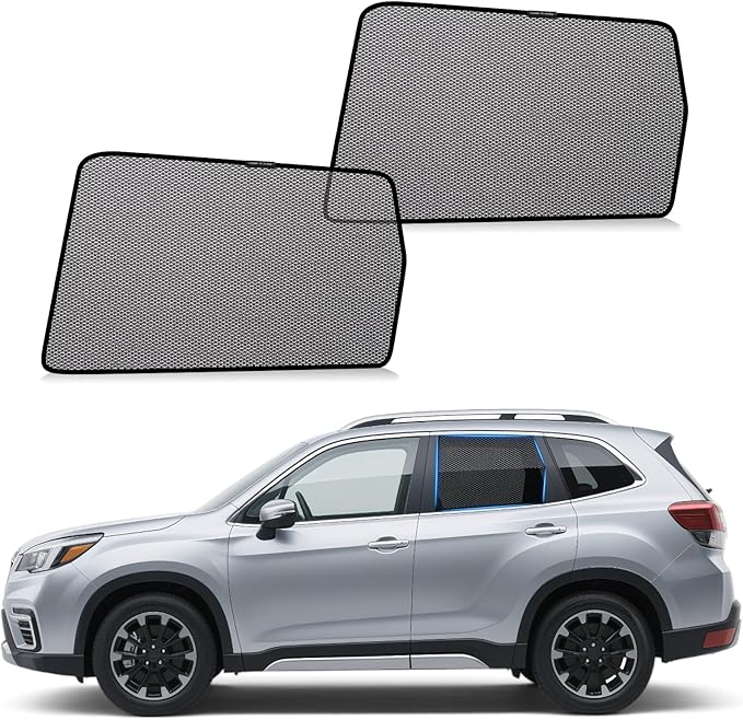 ZATOOTO Car Window Shades Forester 2019-2024 for Rear Window | Car Window Covers 2-Pack Baby & Pet | Blocks 99% UV & Heat | Breathable Mesh Privacy Screen | Bug-Free Design for Camping & Travel