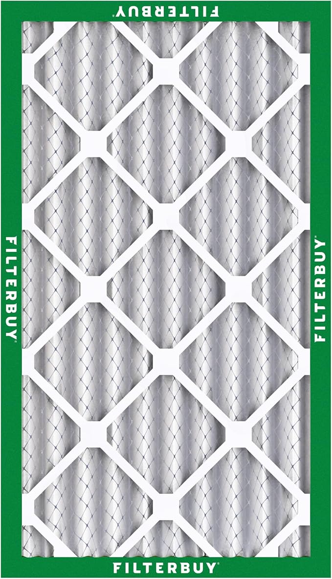 Filterbuy 12x20x4 Air Filter MERV 8 Essential Dust & Allergy Defense (3-Pack), Electrostatic Pleated HVAC AC Furnace Filters Replacement (Actual Size: 11.50 x 19.50 x 3.63)