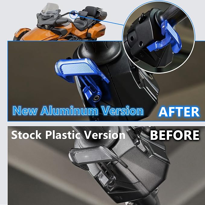 Aluminum F3 Paddle Shifter Thumb Throttle Control Thumb-Tap Shift Controller for Can Am Spyder F3/F3-S/F3-T/F3-L 2015-2023 and RT/RT-L 2011-2023 Models Accessories(Blue Style)
