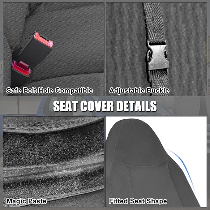 SAPUBK Custom-Fit Seat Covers Replace for 1999-2007 Ford F250- F550 40/20/40 Split Without Shoulder on Backrest Seat, Premium Neoprene Composite Soft Foam Lining Airmesh Breathable Seat Cover