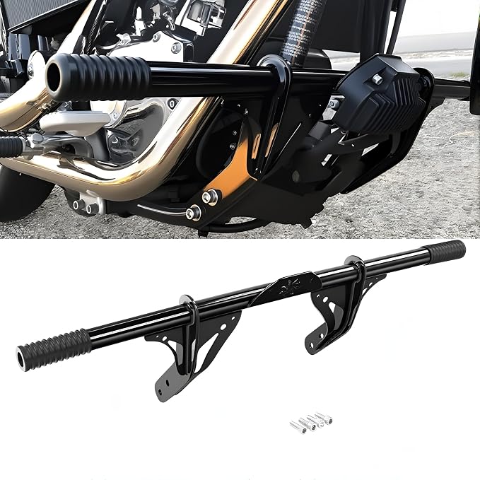 Motorcycle Front Crash Bar Protector for Harley Davidson Dyna Models with Mid Control 2006-2017 Street Bob/Fat Bob/Low Rider FXDL/Wide Glide/Switchback/Wide Glide Black