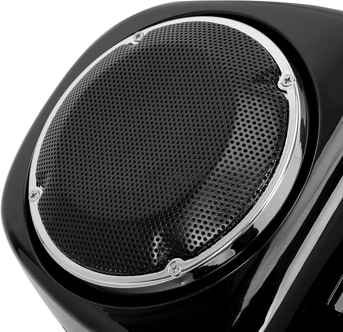 ECOTRIC Motorcycle Lower Vented Leg Fairing W/Speaker Box Pods & Grilles + 6.5“ Speakers Compatible with 2014-UP Harley Davidson Touring Road King Street Glide Electra Glide Models (Air-Cooled)