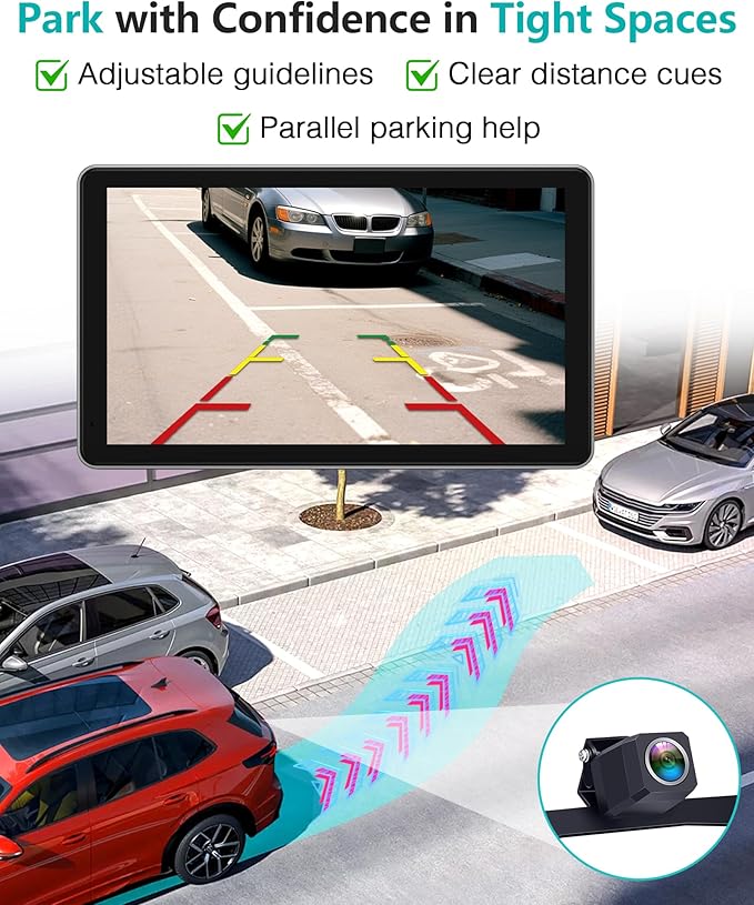 Thybro Portable Apple Carplay with Backup Camera: Plug-Play 15-Mins DIY Installation Carplay Screen - Compatible with 99% of Older Cars Upgraded - Wireless Seamless Connection for Apple/Android Auto