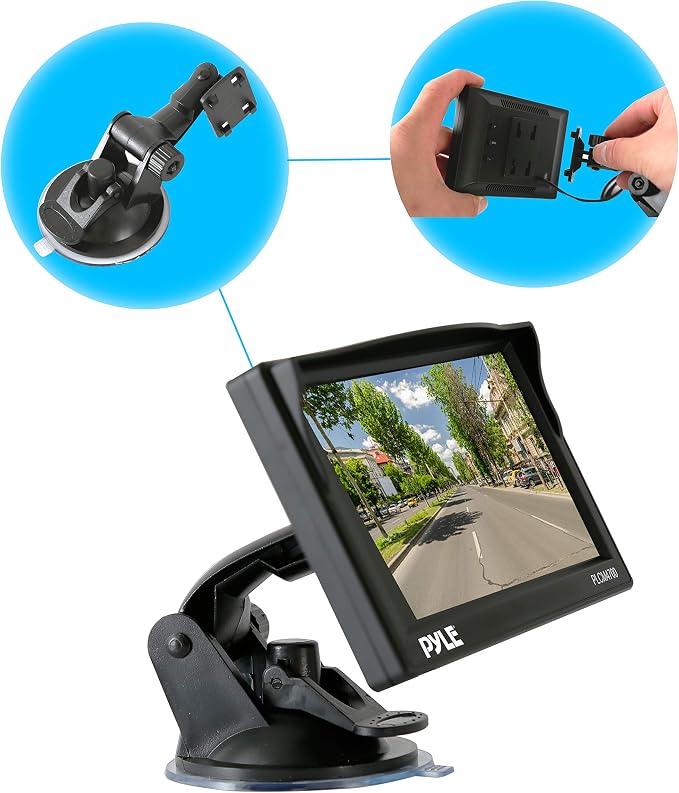Pyle Car Rearview Backup Camera-Reverse Parking Sensor,HD 7" LCD Mirror Screen Monitor,Distance Scale Line,Waterproof,Night Vision,170 Wide Angle Lens& Swivel Angle Cam-PLCM7500_0(SG_B0748MJJGG_US)