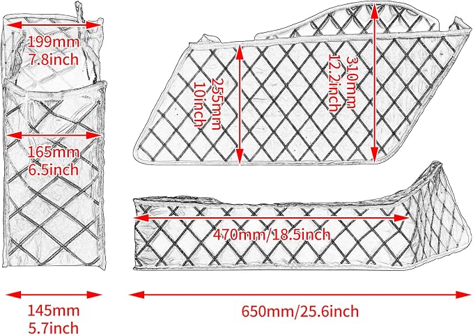 Saddlebag Liners Fit for Harley Touring 2014-2023 | Red Stitching, Drop-In, Non-Stretched Design, Fit for 2014-2023 Road King, Road Glide, Street Glide & Electra Glide