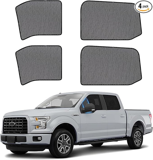 ZATOOTO Ford F-150 Car Window Shades 2015-2020, Car Window Covers for Baby Sun Shade Breathable Mesh Screen Blocking 99% of UV Rays and Glare, Privacy Protection for Camping and Napping