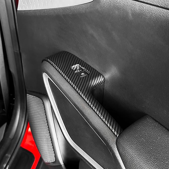 YOUTOOCAR 4PCS Window Switch Panel Trim Covers Compatible with Kia Soul 2022-2026 Accessories (Carbon Fiber Pattern)