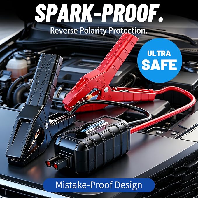 Jump Starter with Air Compressor, 4000A Portable Car Battery Booster (9.0 Gas/6.5L Diesel) with 150PSI Auto-Shutoff Tire Inflator, 12V Safe Lithium Jump Box Car Battery Jumper Starter（CY69 ）