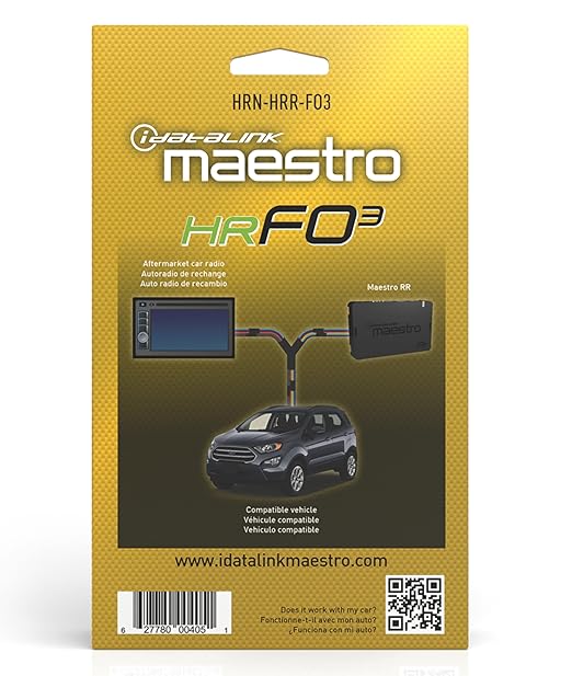Idatalink Maestro HRN-HRR-FO3 T-Harness for Select Ford Transit 2018+, Replace The Factory Radio While retaining Steering Wheel Controls & Other Functions (ADS-MRR or ADS-MRR2 Module Required)