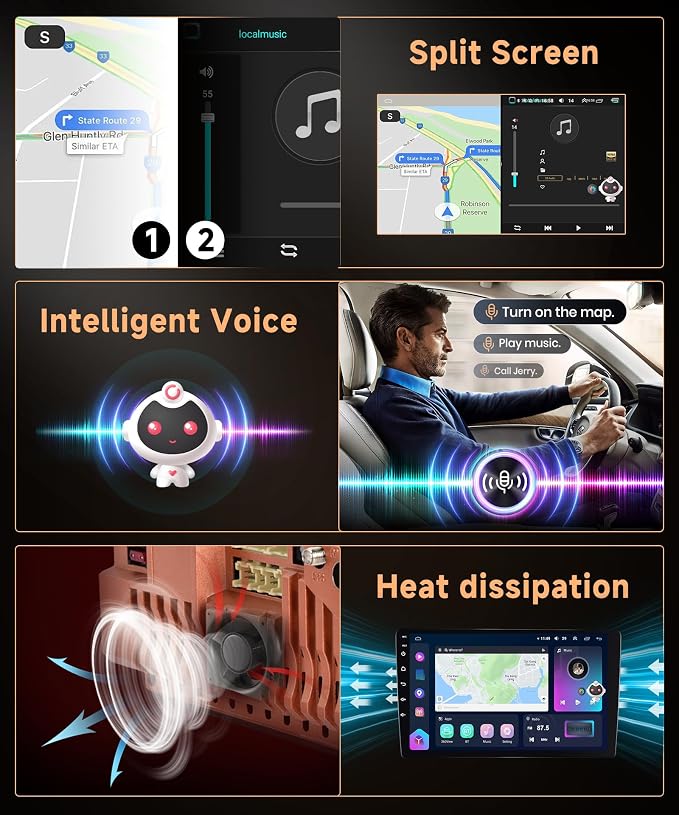 8Core 8G+128G for Toyota Corolla 2009-2013 Android 15 Car Stereo Carplay Android Auto, Rimoody 9 Inch QLED capacitive Screen with Bluetooth 5.0 FM/AM/RDS DSP-36 GPS WiFi Mirror Link Backup Camera