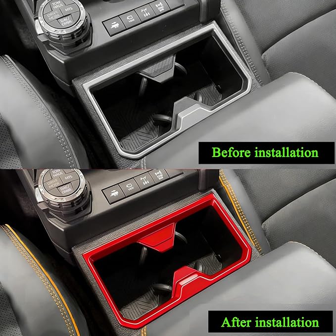 Front Rear Holder Decors for Toyota 4Runner 2025 2026 Interior Accessories Dashboard Cover Center Consoles ABS Trim Dark Red