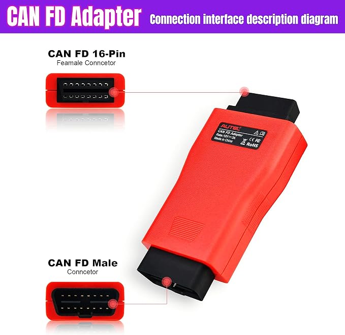Autel CAN FD Protocol Adapter, Compatible with Autel Scanner MX808 MK808 DS808 MP808 MS906 MK906 MS908 MK908 Maxisys Elite IM508 IM608 Ultra VCI100 VCI Mini, for GM Chevrolet Buick Vehicles