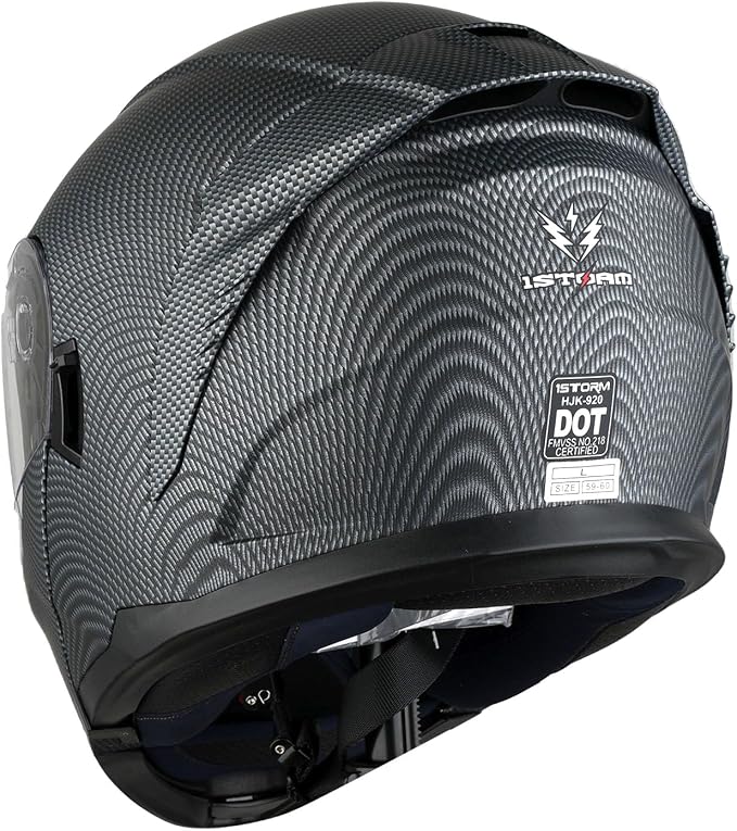 1Storm Motorcycle Street Bike Modular/Flip up Dual Visor Sun Shield Full Face Helmet HJK920