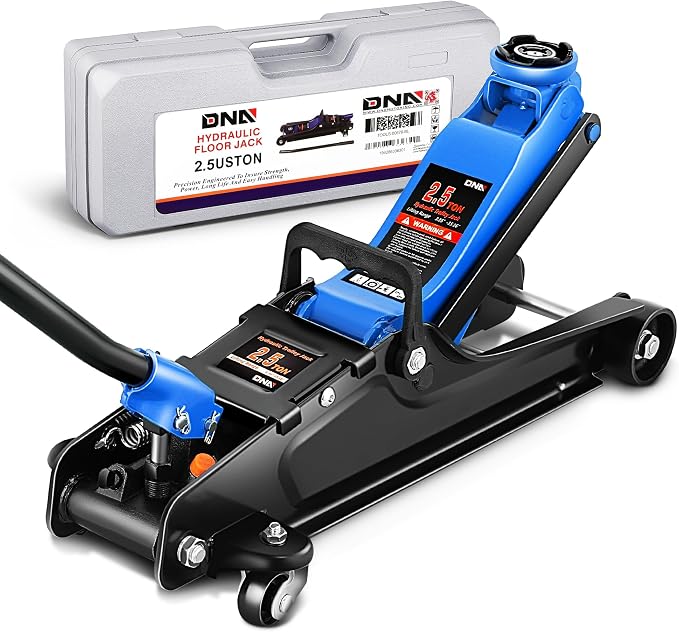 DNA Motoring Low Profile Hydraulic Trolley Service/Floor Jack, 2.5 Ton (5500 lbs) Capacity, Lifting Range 3.35"-15.16",Blue, TOOLS-00676-BL