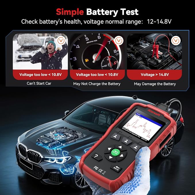 iCarsoft BMM V1.0 Full Systems Diagnostic Scan Tool for BMW/MINI/RollsRoyce Car Code Reader Oil Reset SAS Calibration Services Lifetime Free Update Scanner AutoVIN CAN FD Full OBD2 Test Modes