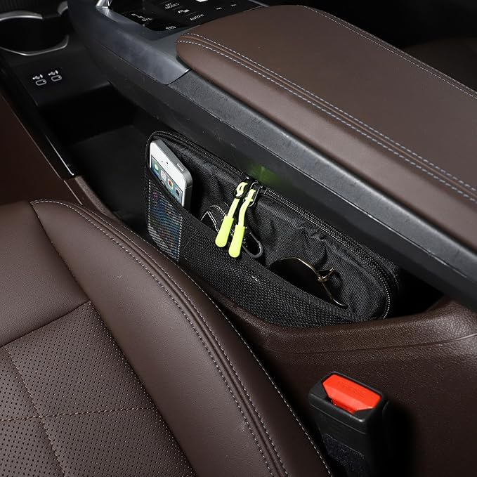 Car Storage Box Compatible with BMW X1 U11 2023 2024 2025 Lower Console Organizer Tray, Oxford cloth material Under Console storage bag Interior Accessories (Black)