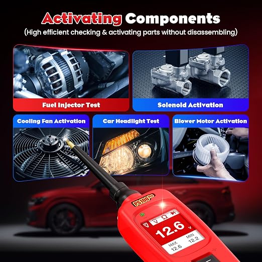 ELMCONFIG Automotive Circuit Tester, 2026 Power Circuit Probe Tool, 6V-30V Electrical Short Open Breaker Circuit Finder, AC/DC Current Resistance, Component Activation Tool, 40FT Cable for All Cars